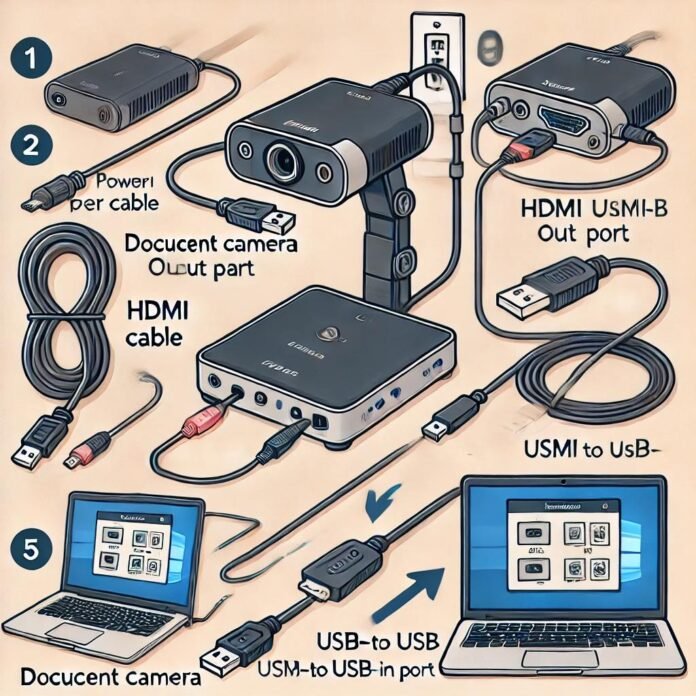how to connect document camera aver f17 to laptop
